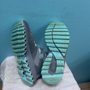 Aqua and Charcoal Athletic Sneakers